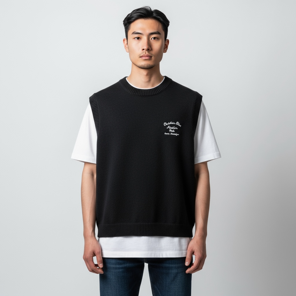 Christian Dior  Black Sleeveless Warm Sweater