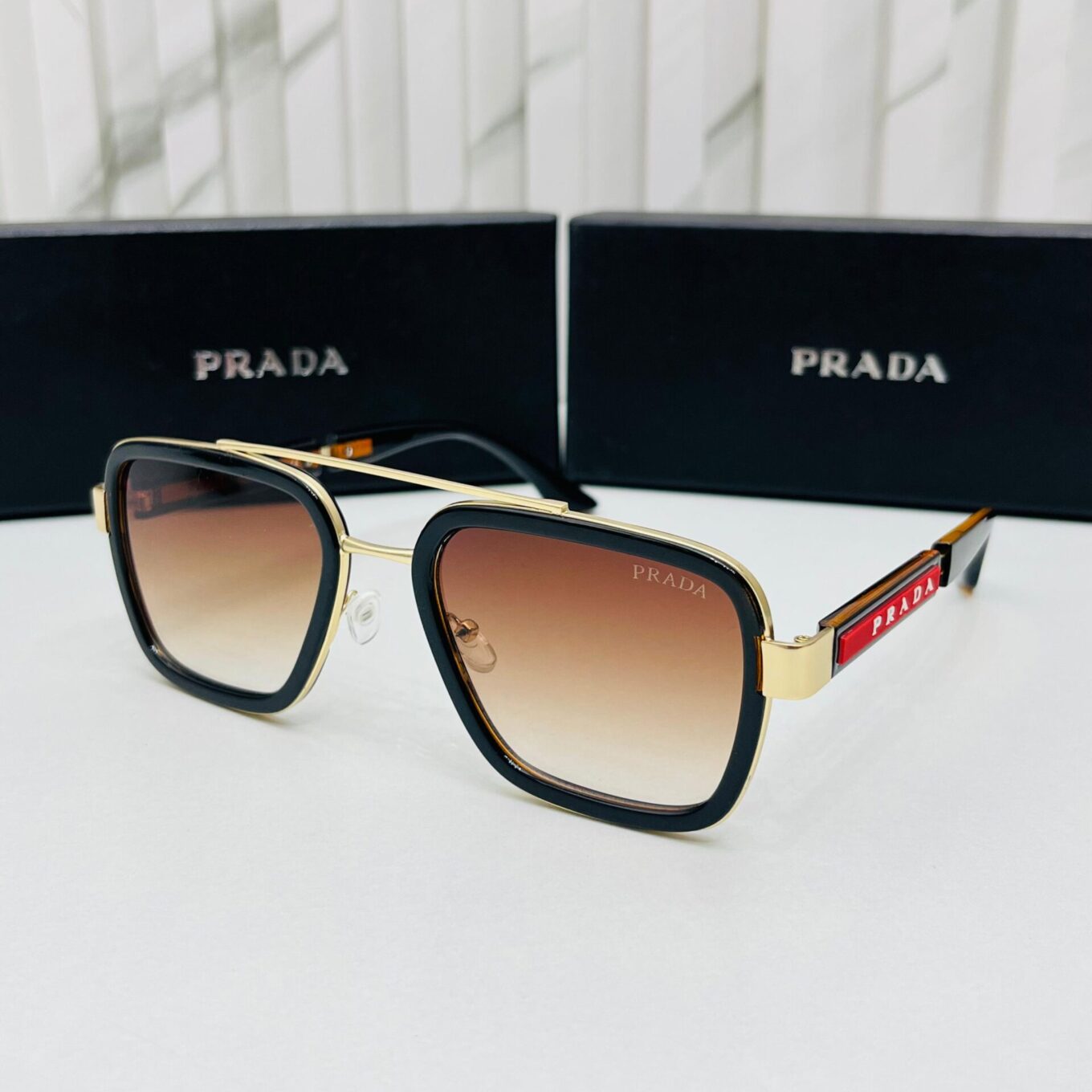 Prada Wayfarer  Brown Sunglass For Men
