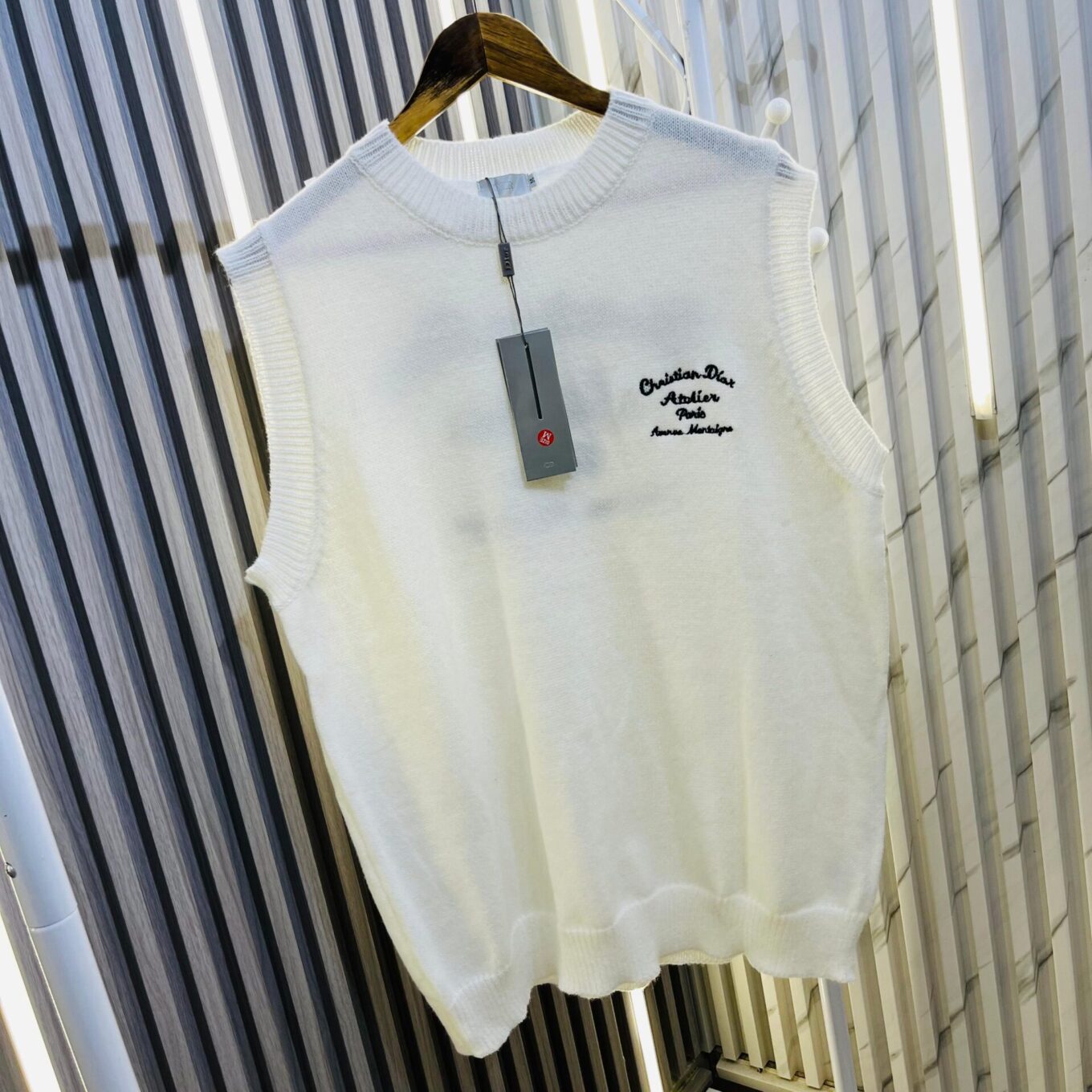 Christian Dior  White Sleeveless Warm Sweater