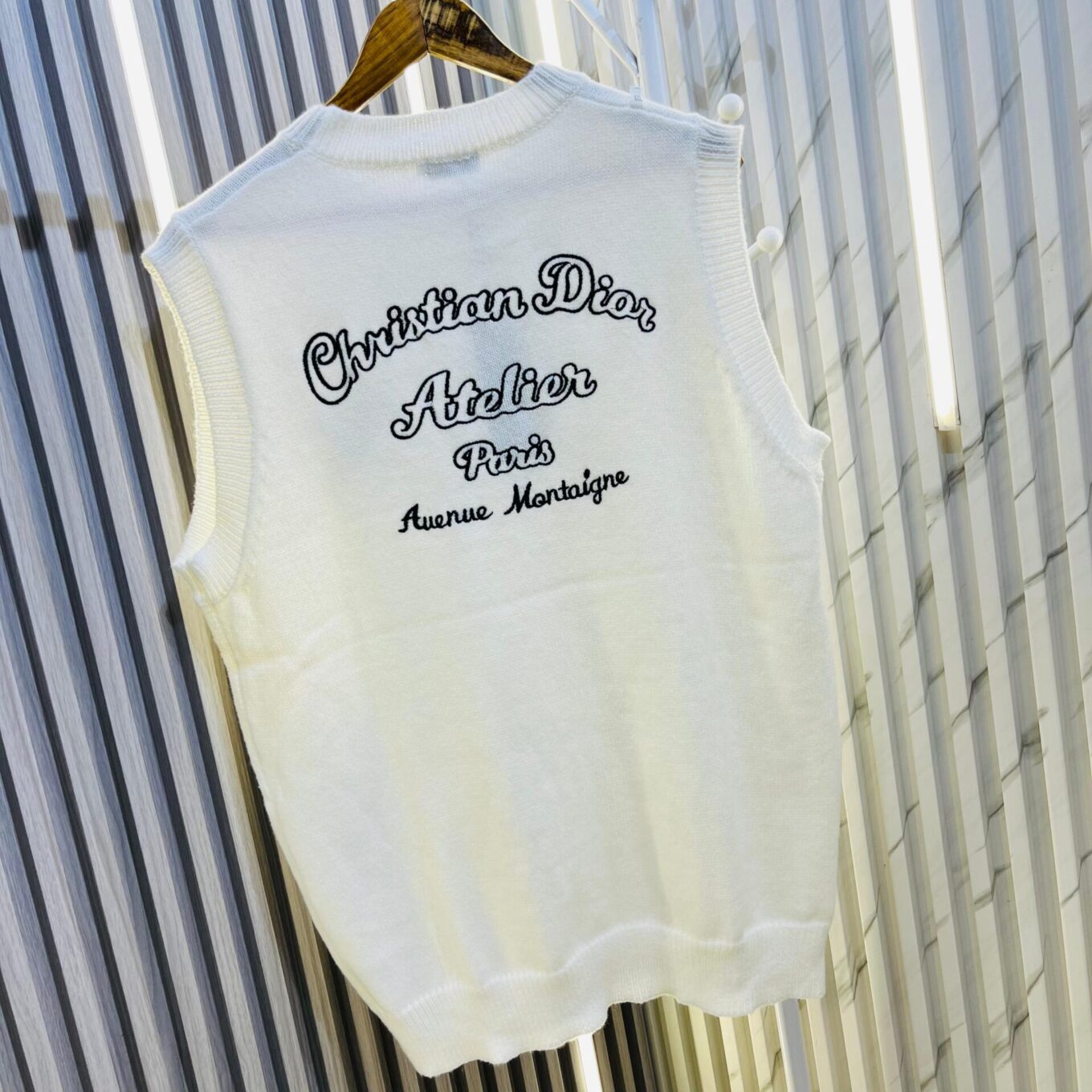 Christian Dior  White Sleeveless Warm Sweater