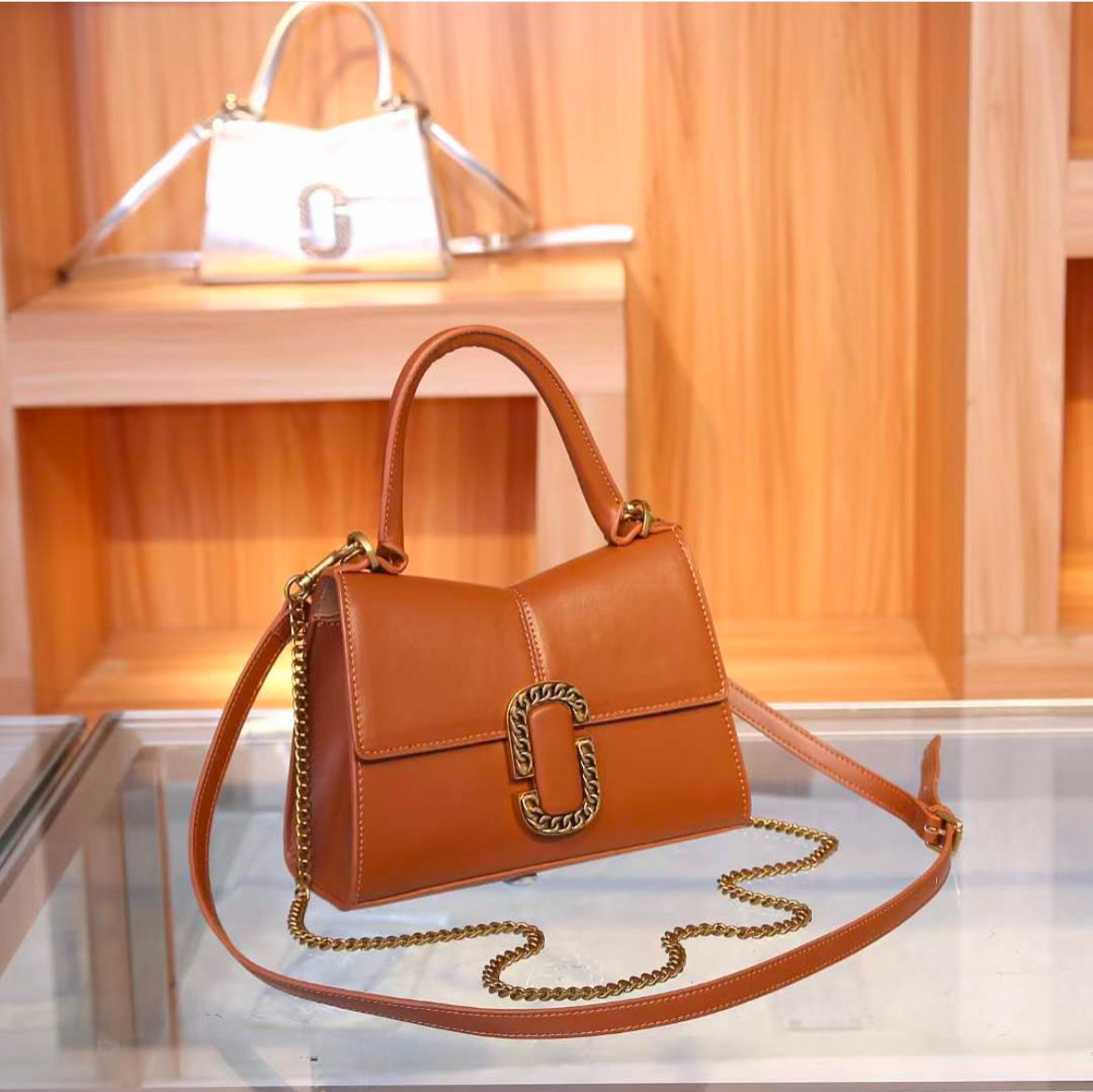 Marc Jacob The Mini St Marc Brown Handbag (With Box)