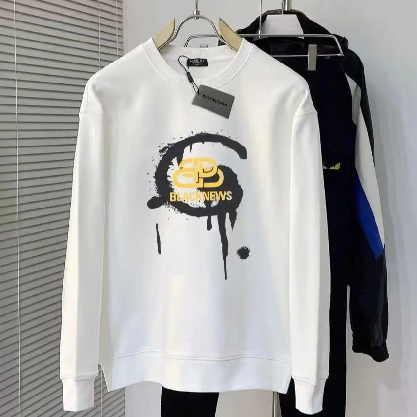 Balenciaga Black News White Sweatshirt