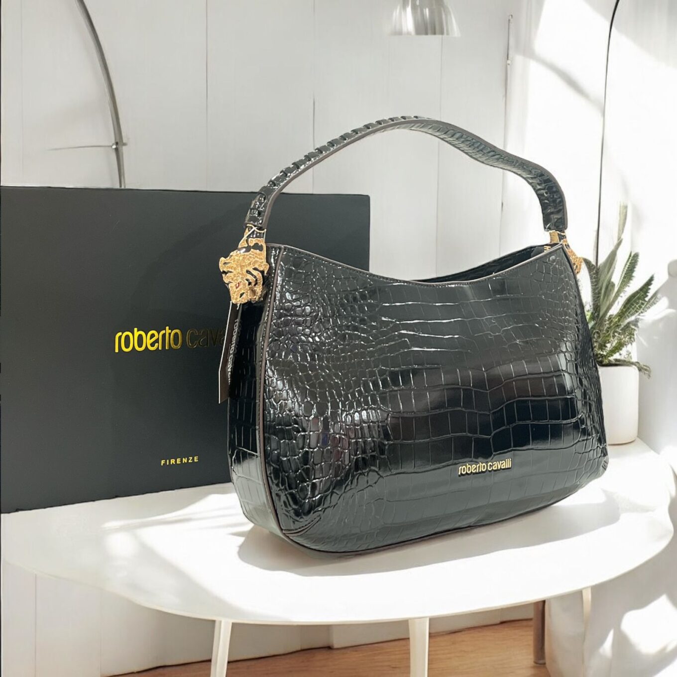 WhatsApp Image 2025-01-14 at 2.12.31 PM Roberto Cavalli Roar Black Shoulder Bag (With Box)