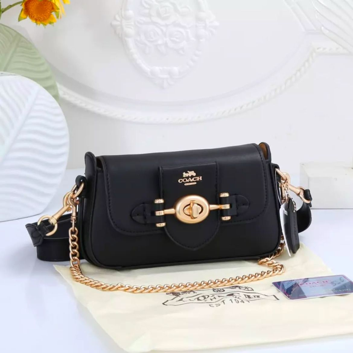 Coach Brie Black Sling Bag (With Box)