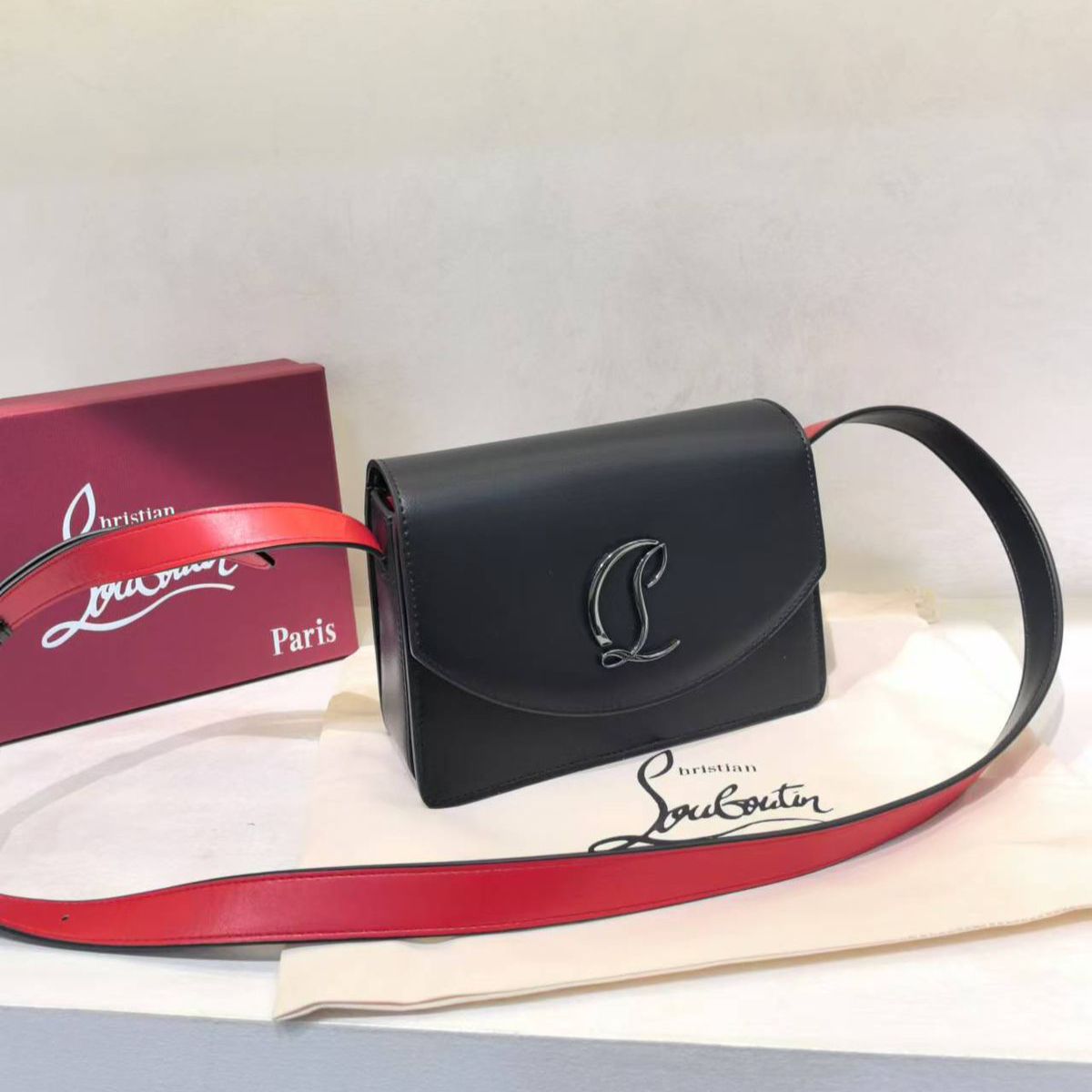 Christian Louboutin Loubi54 Black Sling Bag (With Box)