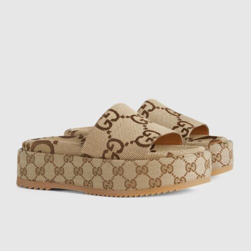 Gucci GG Canvas Apricot Slide Sandle