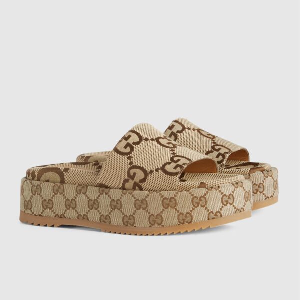 Gucci GG Canvas Apricot Slide Sandle