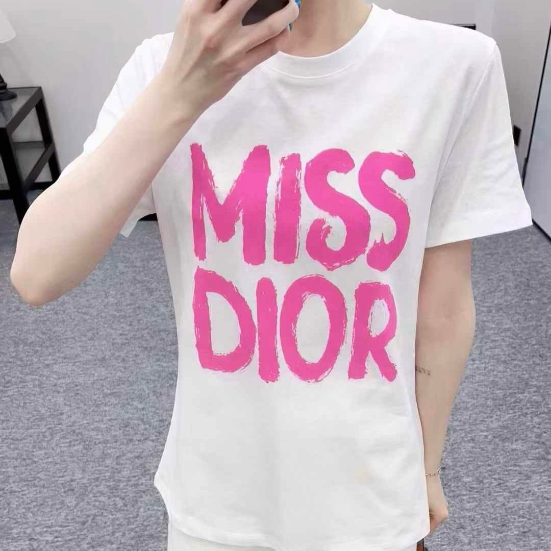WhatsApp Image 2025-02-14 at 4.45.30 PM Miss Dior White Pink Oversized T-shirt For Women