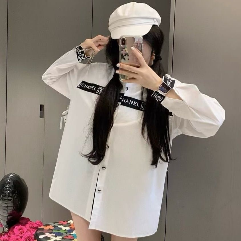 Chanel White Strip Shirt  For Women