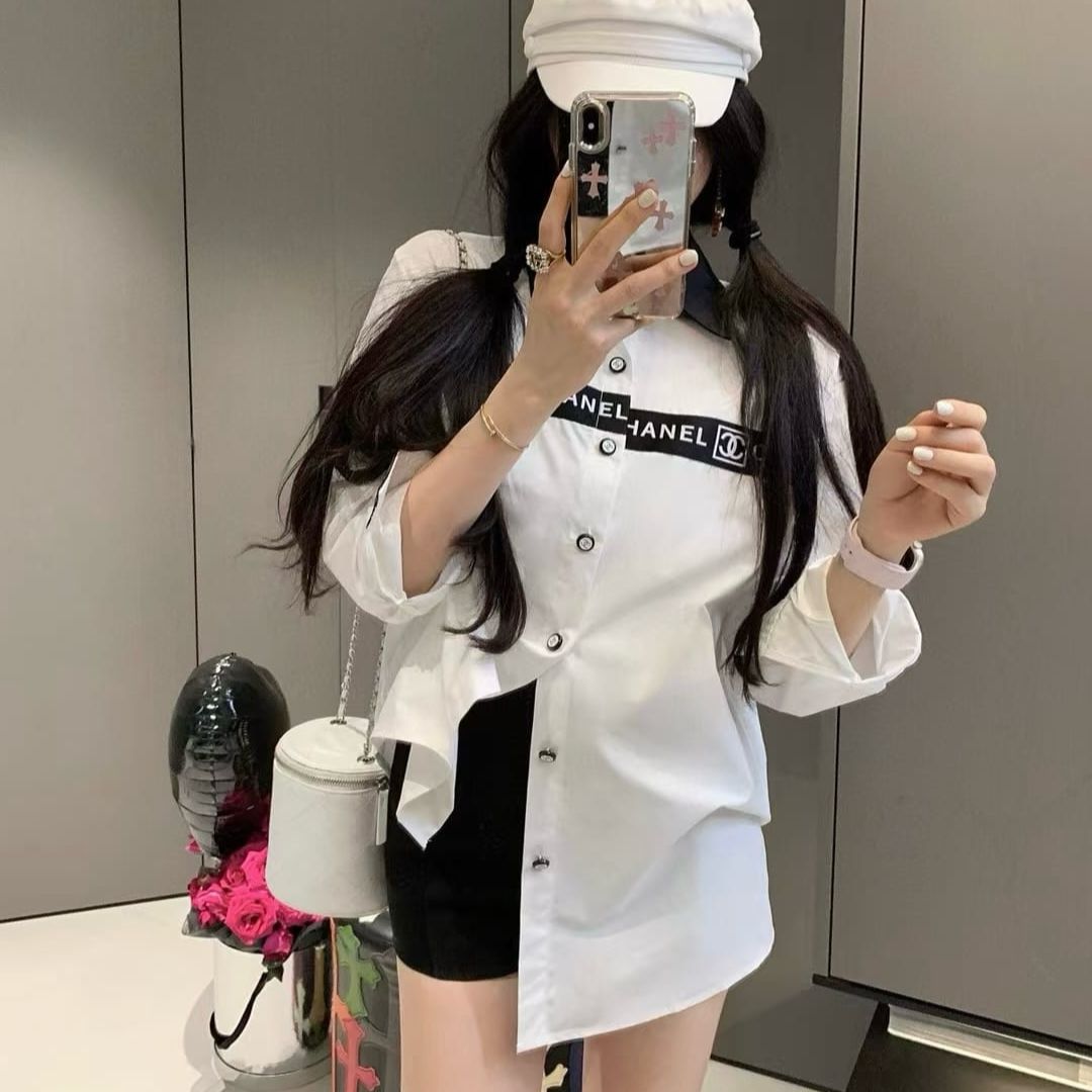 Chanel White Strip Shirt  For Women