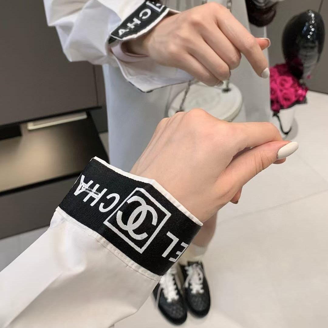 Chanel White Strip Shirt  For Women