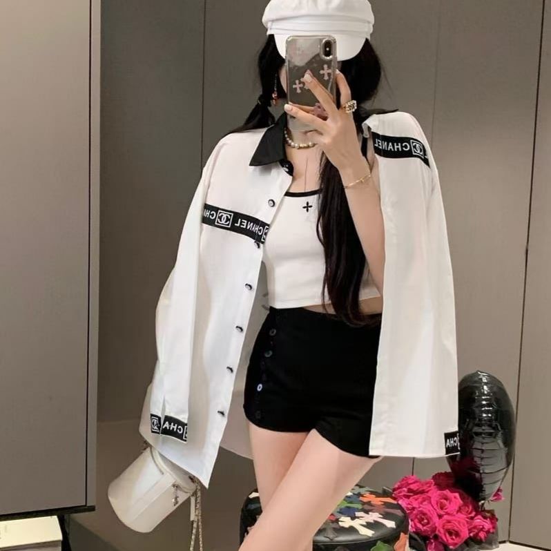 Chanel White Strip Shirt  For Women