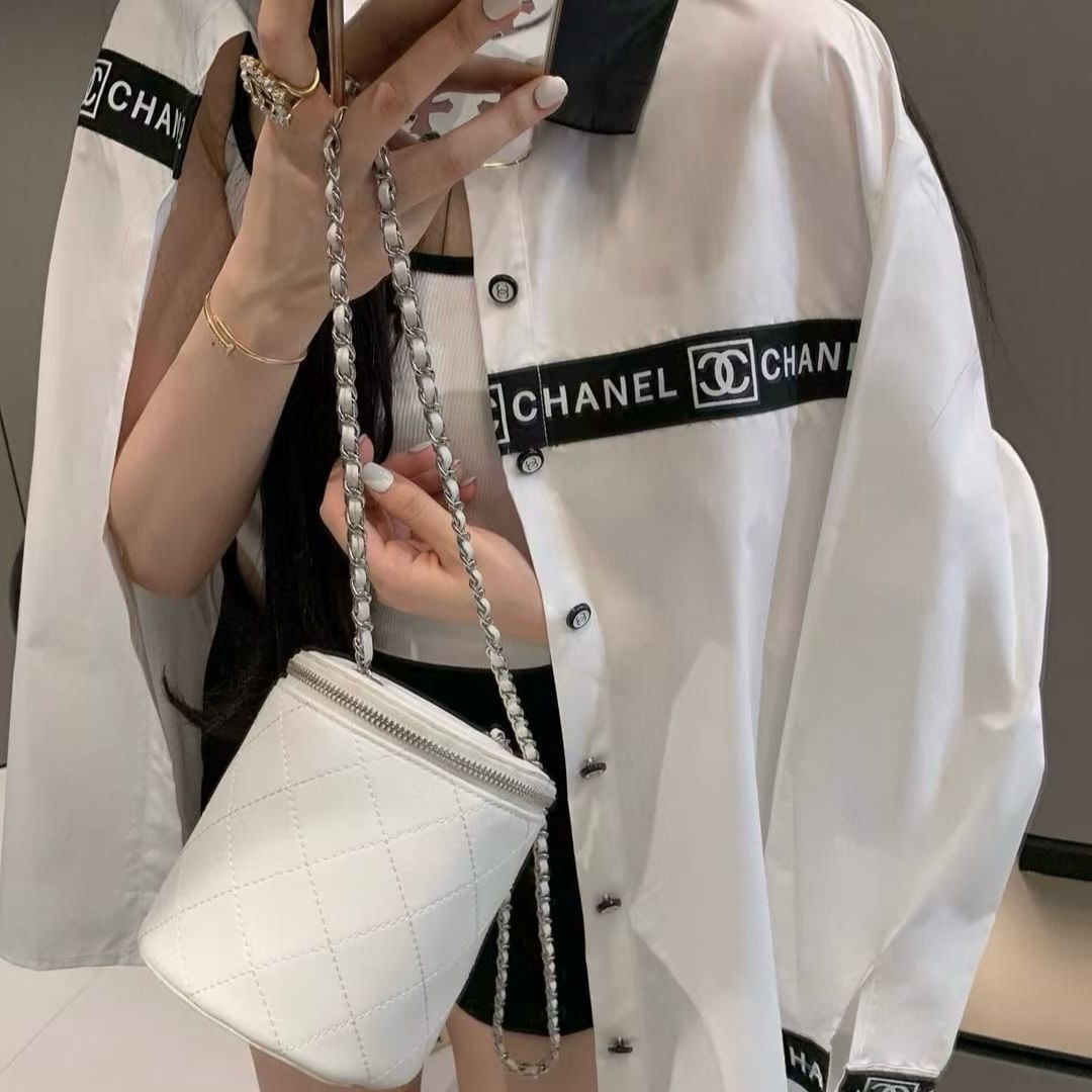 Chanel White Strip Shirt  For Women