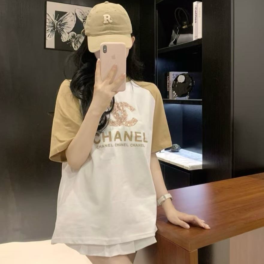 WhatsApp Image 2025-02-14 at 5.44.15 PM Chanel White Khaki Oversized T-shirt For Women