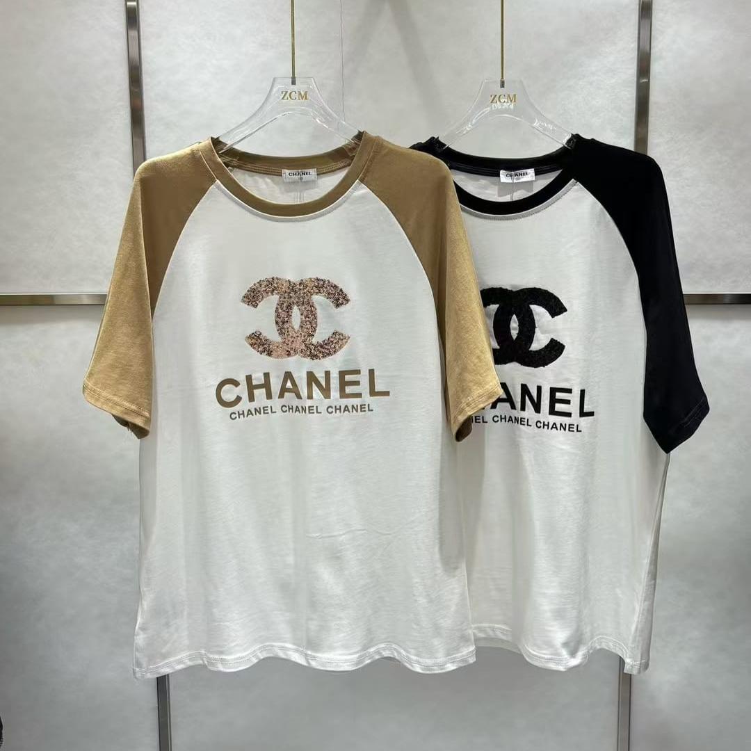 Chanel White Khaki Oversized T-shirt  For Women