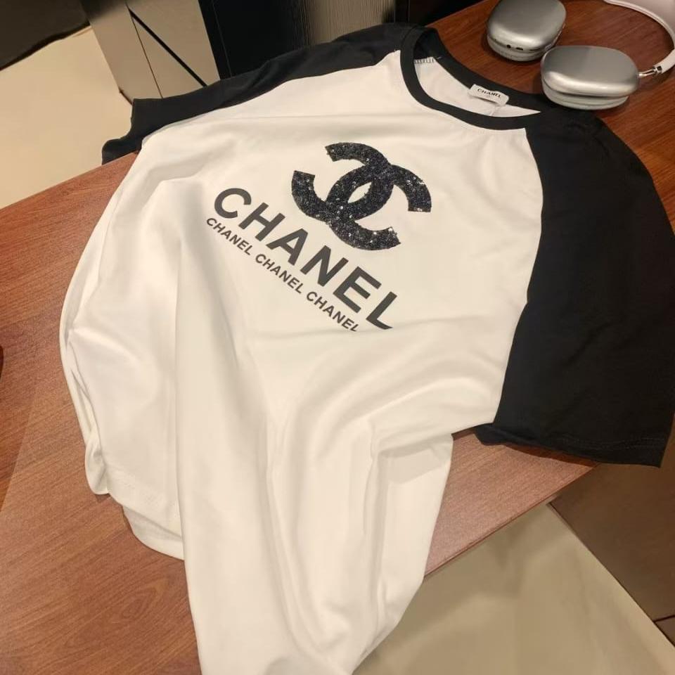 Chanel White Black Oversized T-shirt
