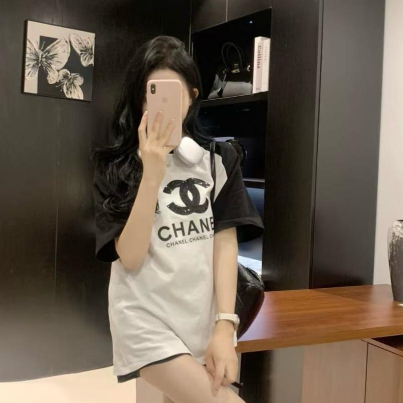 Chanel White Black Oversized T-shirt