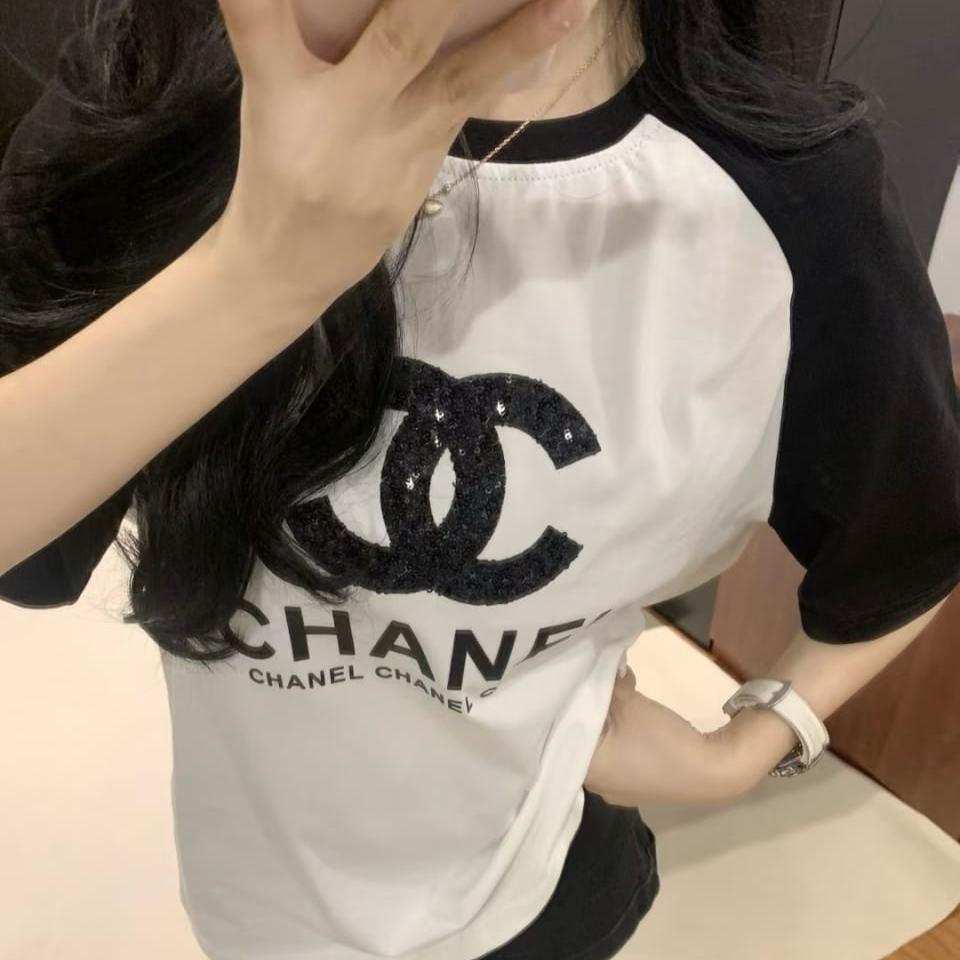 Chanel White Black Oversized T-shirt