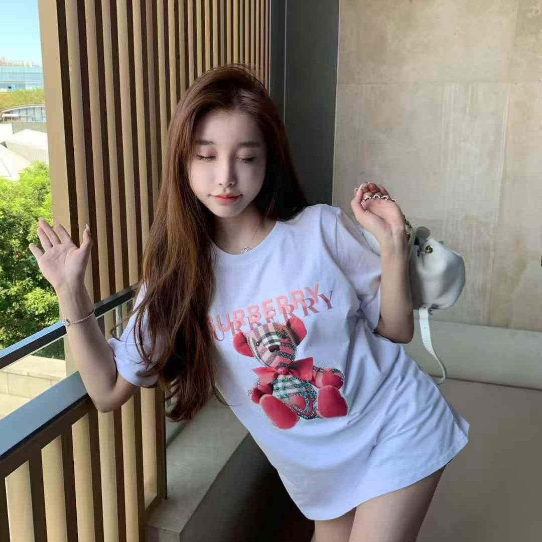 WhatsApp Image 2025-02-18 at 4.43.28 PM (1) Burberry Teddy White Oversized T-shirt For Women