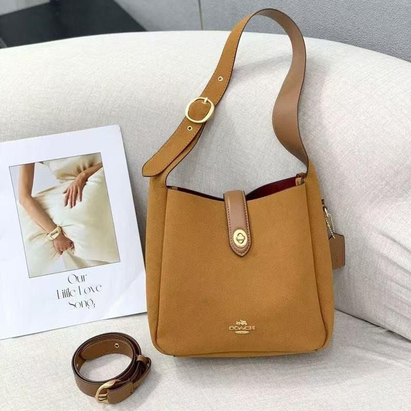 Coach Hardley Brown Convertible Crossbody Bag (With Box)