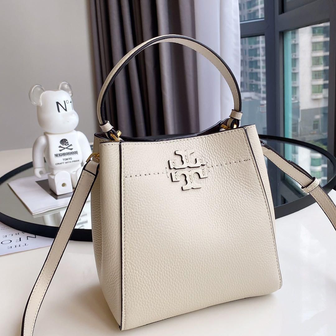 Tory Burch Mcgraw White Bucket Sling Bag(With Box)