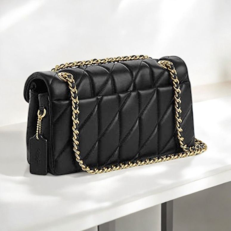 Coach Tabby 26 Black Quilted Sling Bag (With Box)
