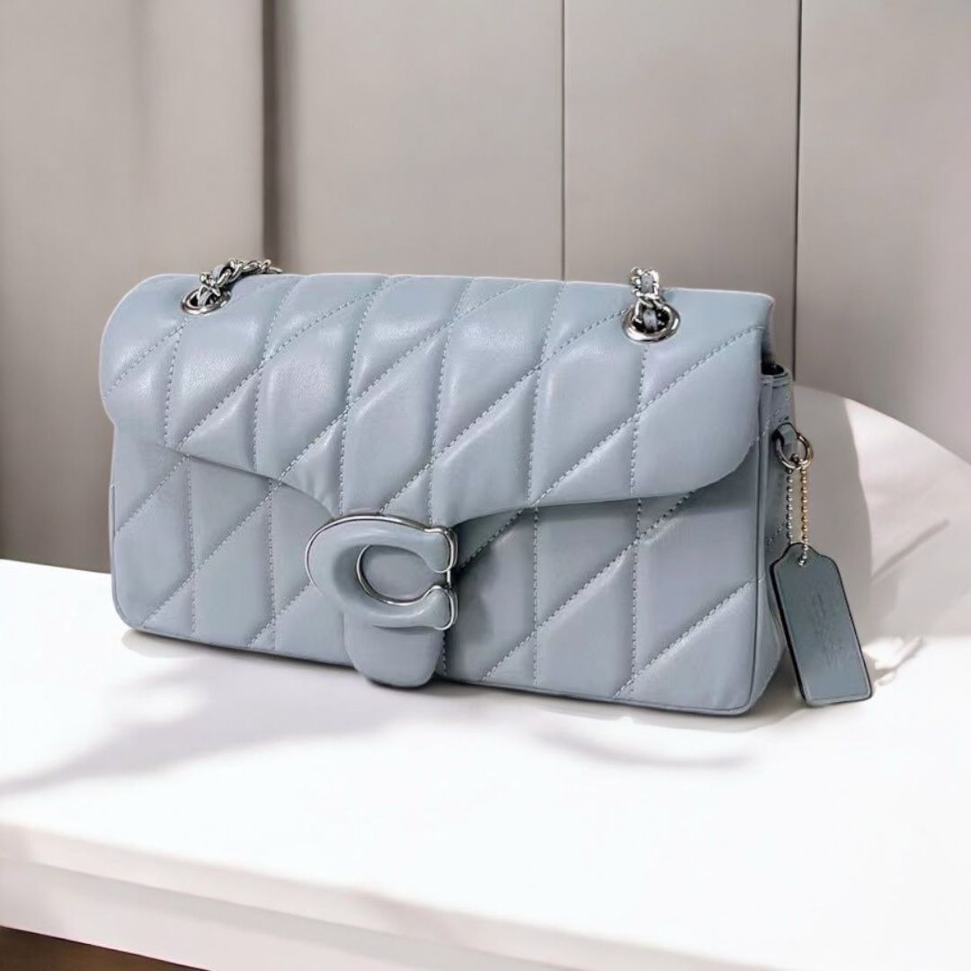 Coach Tabby 26 Blue Quilted Sling Bag (With Box)