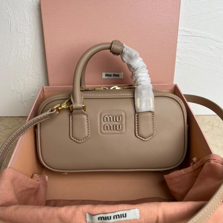 Miu Miu Arcadie Apricot Hand Bag (With Box)