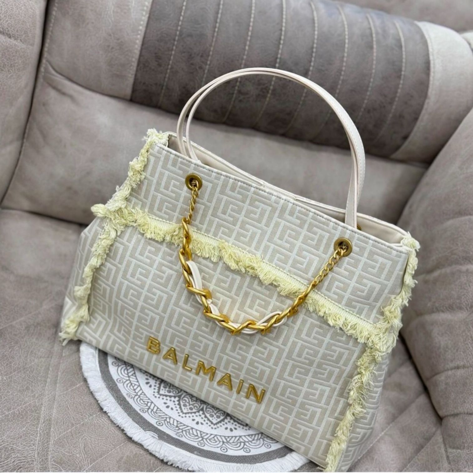 Balmain 1945 Embossed Tote Bag - TheLuxuryTag
