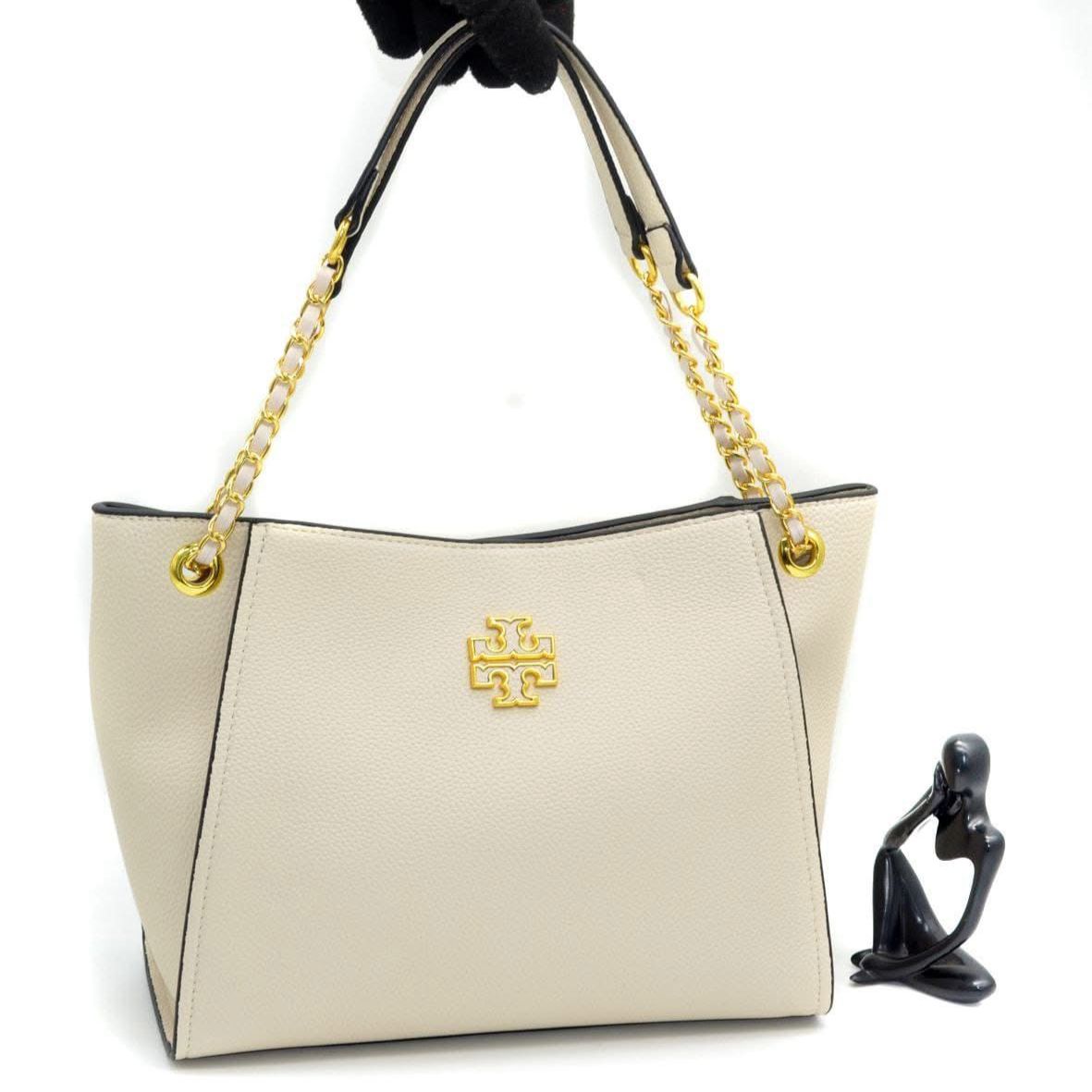 Tory Burch Britten White Tote Bag