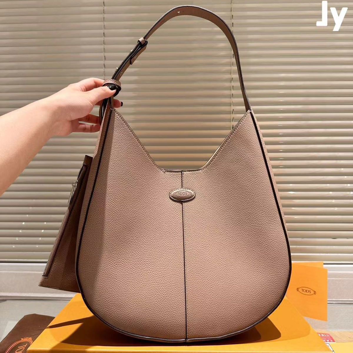 Tods Khaki Premium Hobo Bag (With Box)