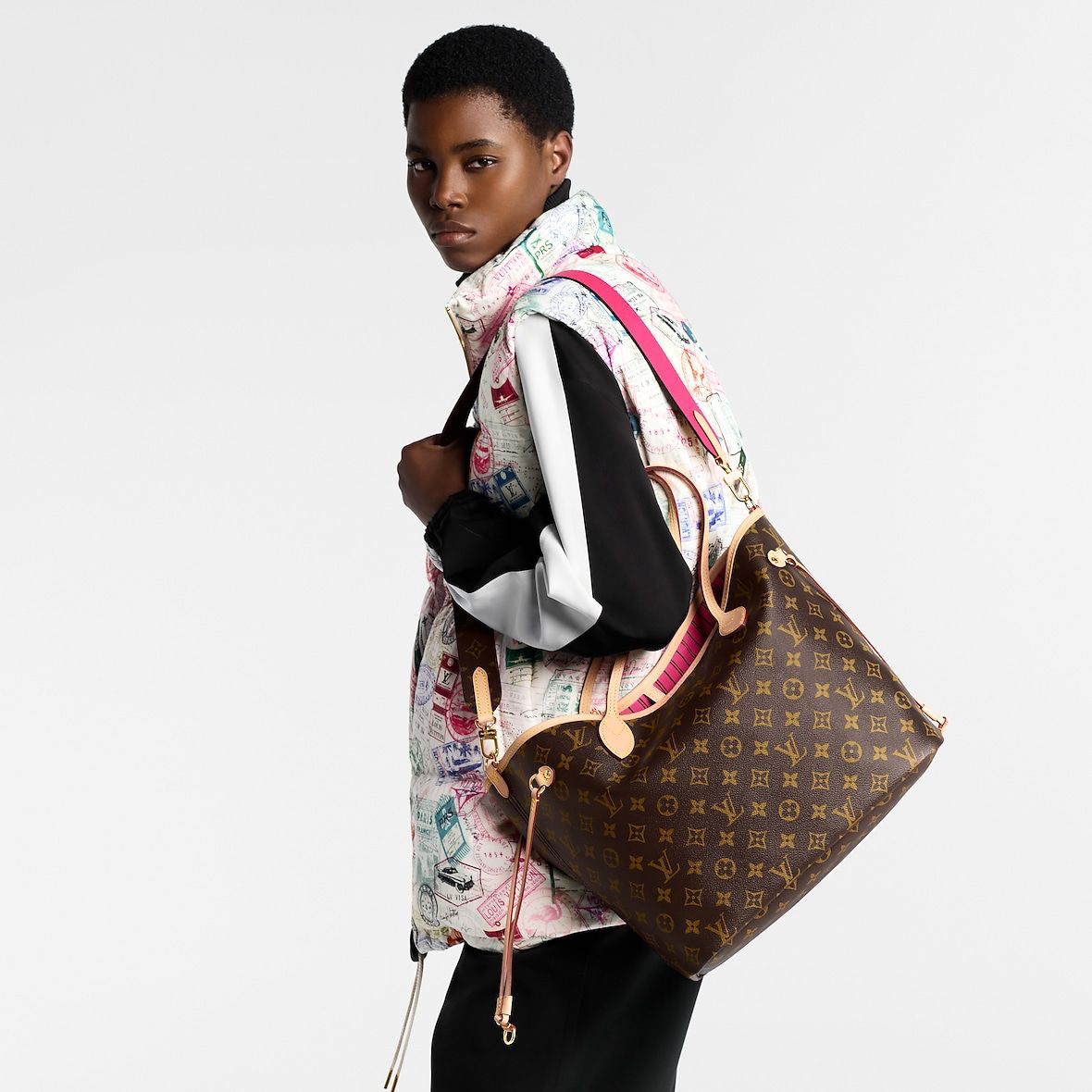 Louis Vuitton Neverfull Inside Out Pink Tote Bag