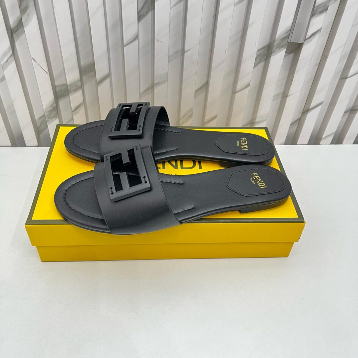 WhatsApp Image 2025-02-27 at 5.20.04 PM (1) Fendi Baguette Black Flat Slipper