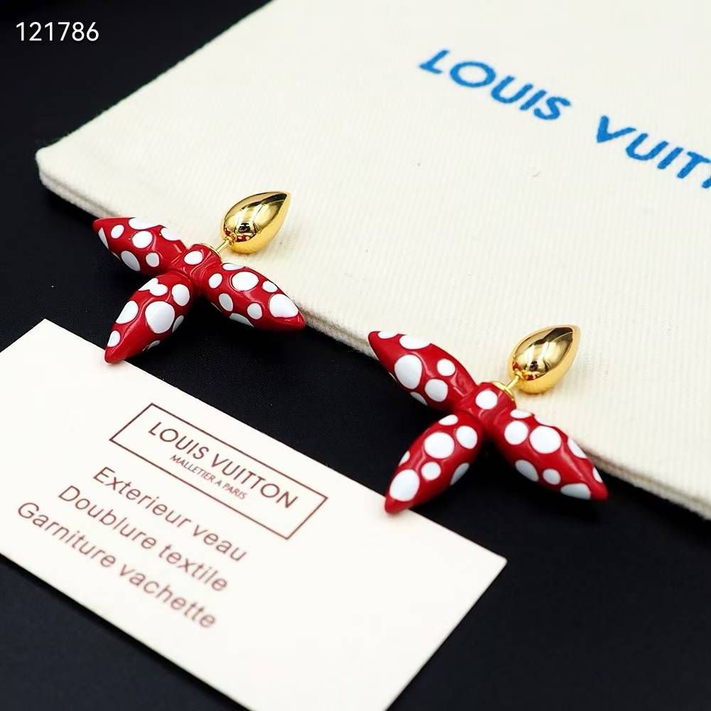 Louis Vuitton Kusama Red Earring