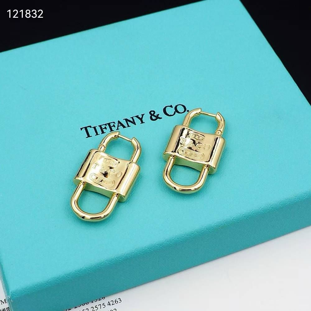 Tiffany & Co Golden Double Lock Earring