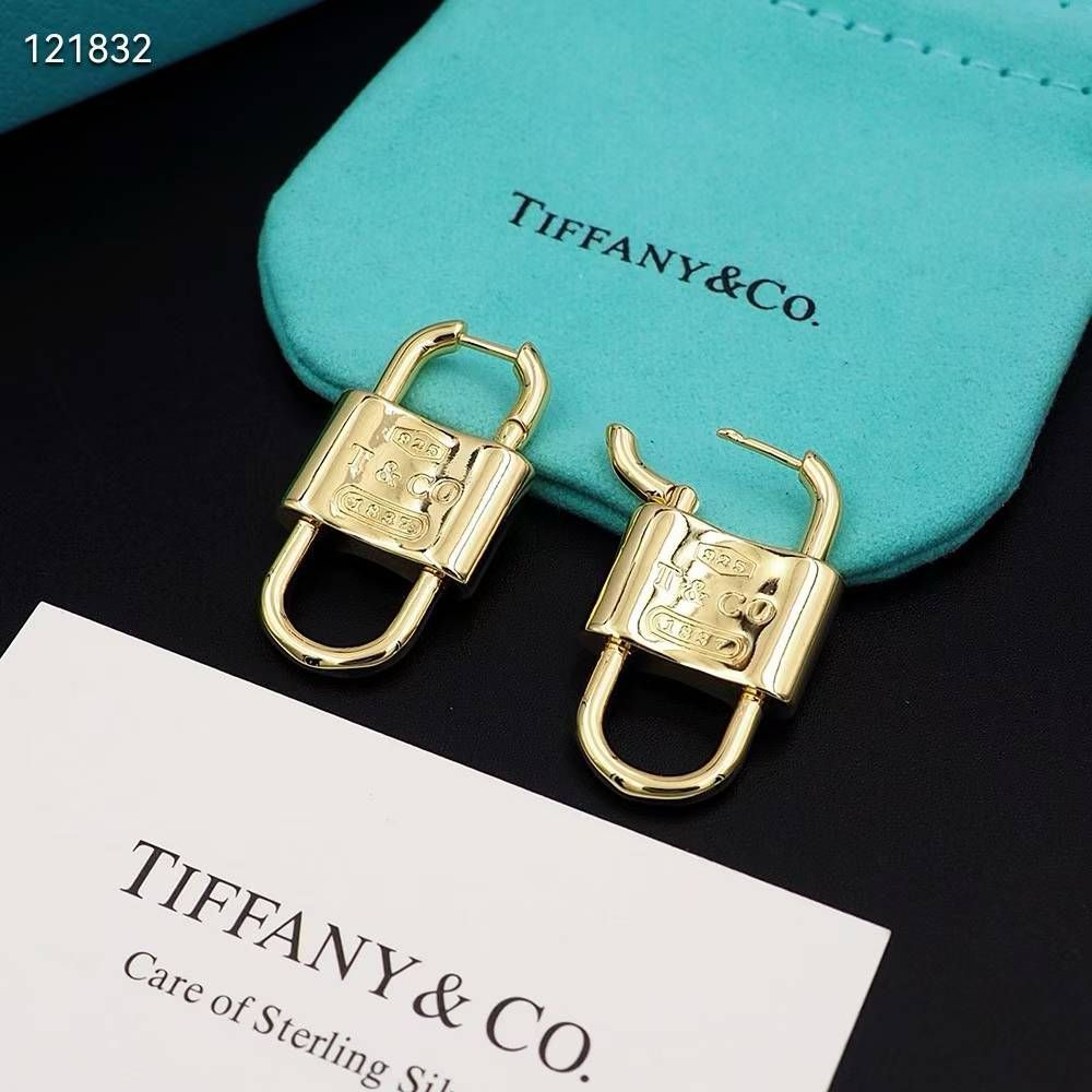 Tiffany & Co Golden Double Lock Earring