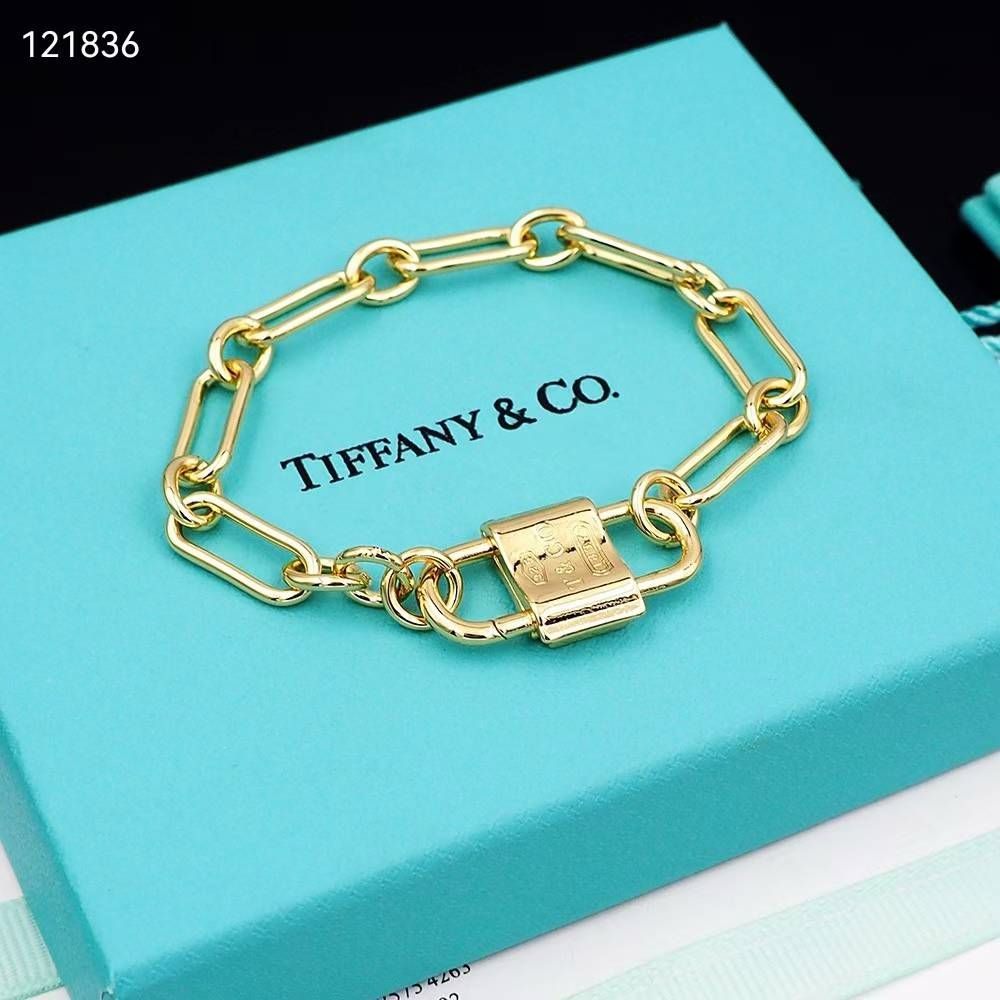 Tiffany & Co Golden Double Lock Bracelet