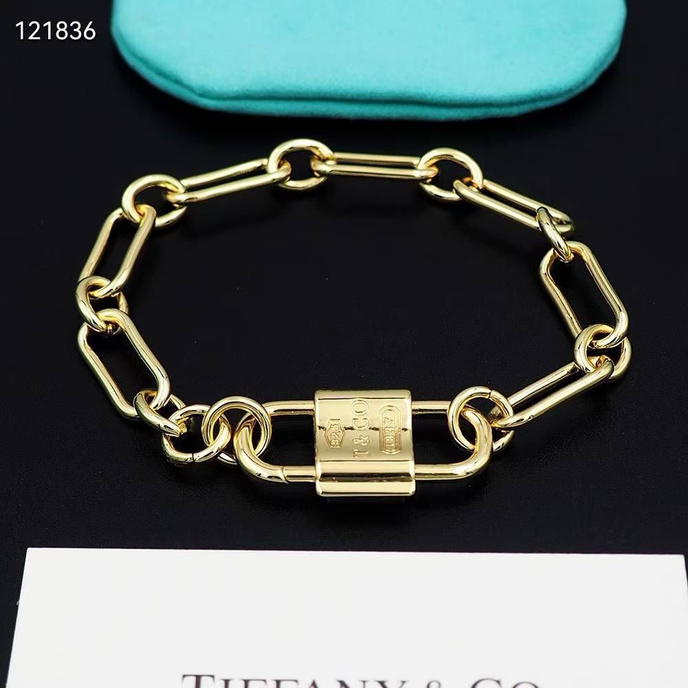 Tiffany & Co Golden Double Lock Bracelet