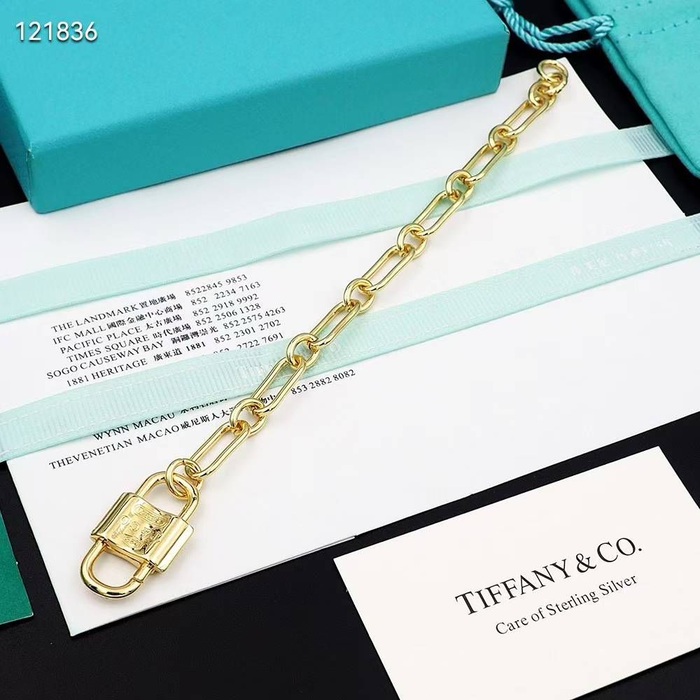 Tiffany & Co Golden Double Lock Bracelet