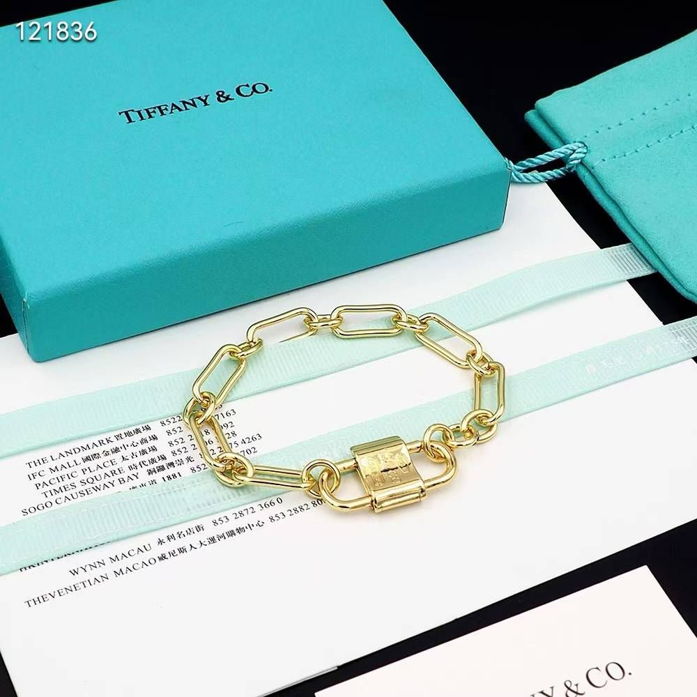 Tiffany & Co Golden Double Lock Bracelet