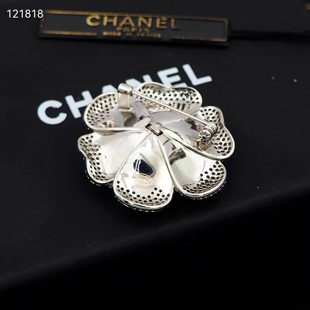 Chanel Flower Silver Brooch