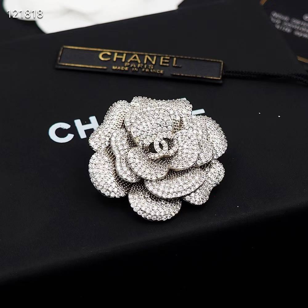 Chanel Flower Silver Brooch