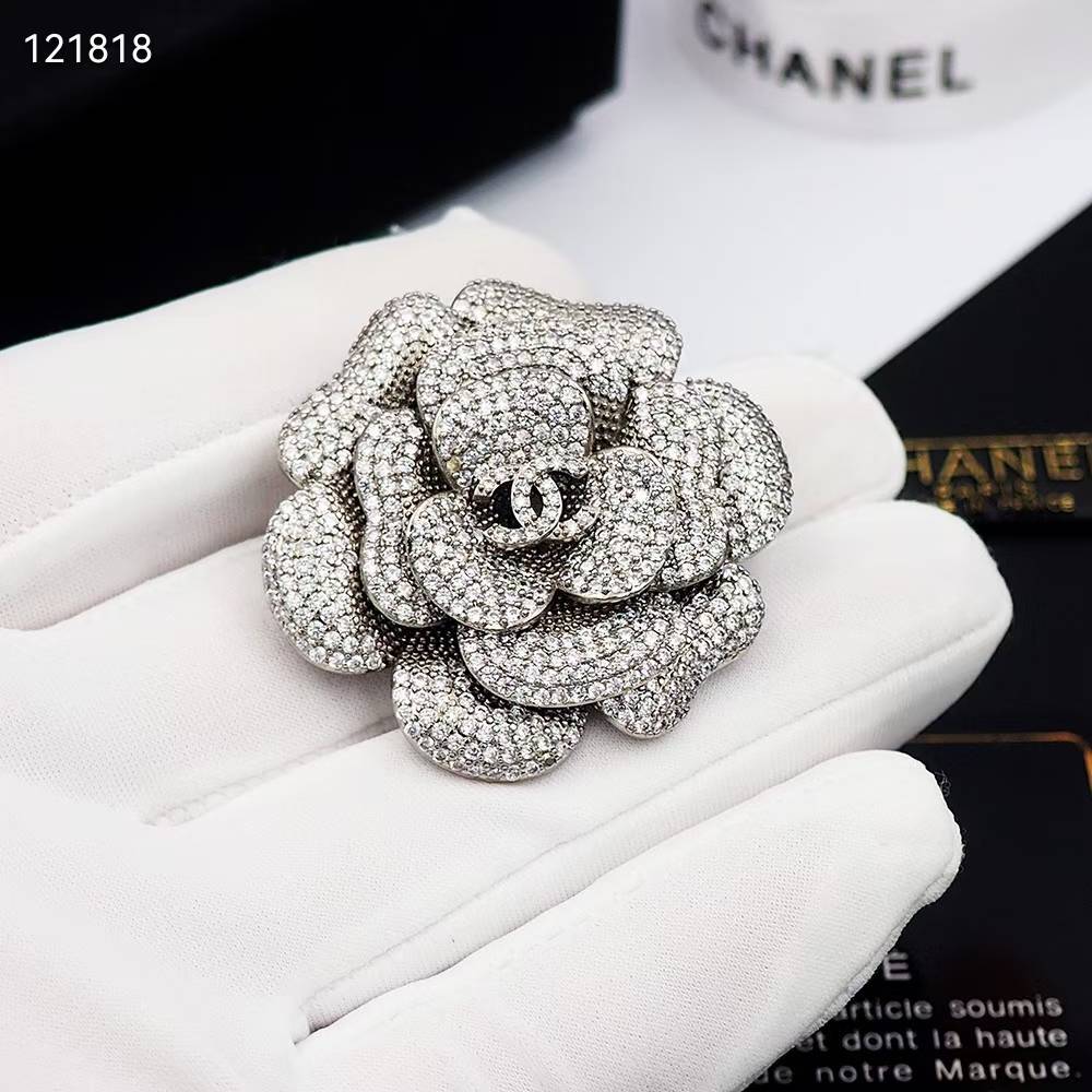 Chanel Flower Silver Brooch