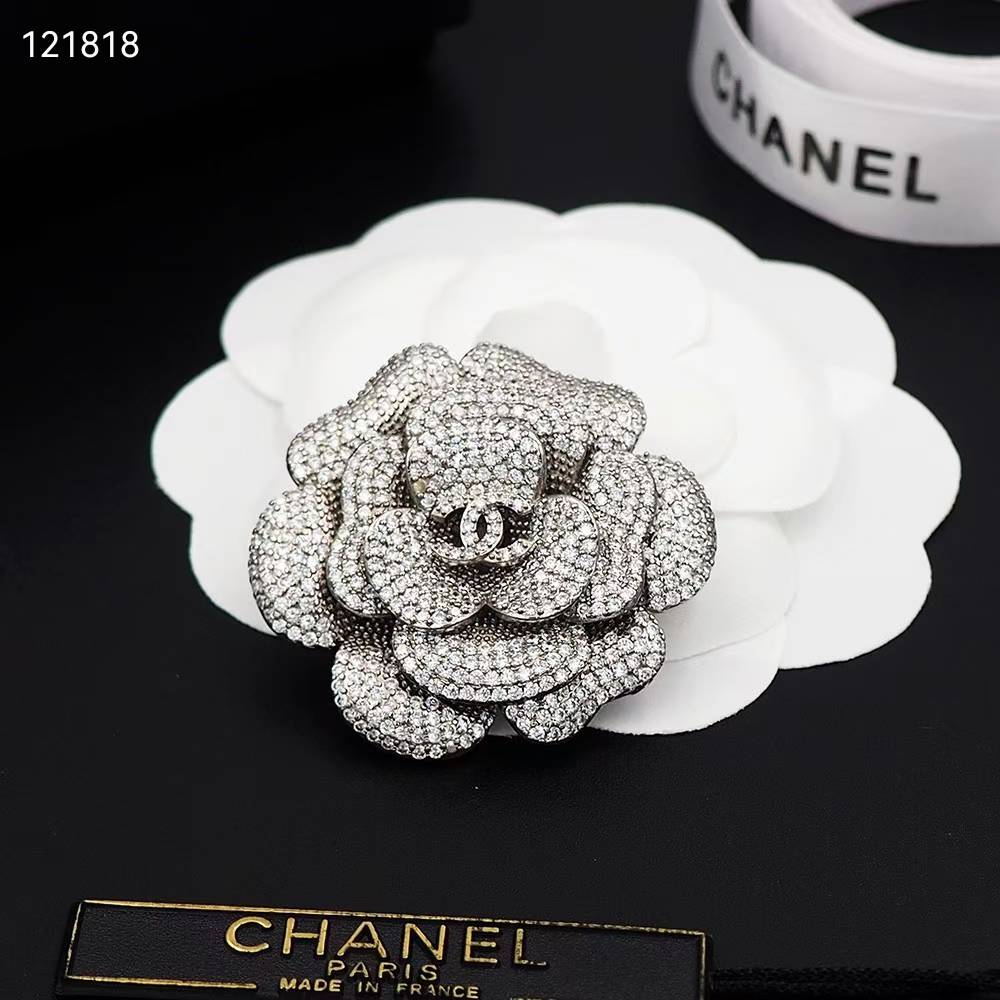 Chanel Flower Silver Brooch