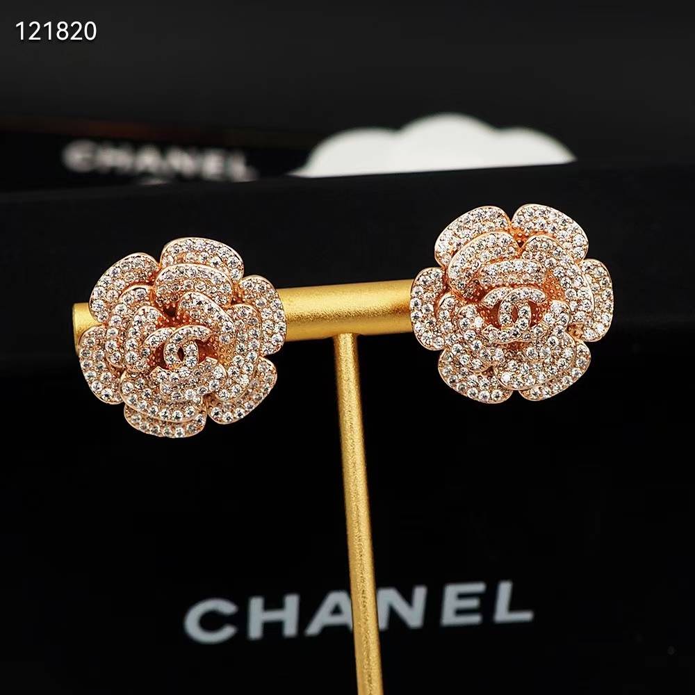 Chanel Flower Rose Gold Earring