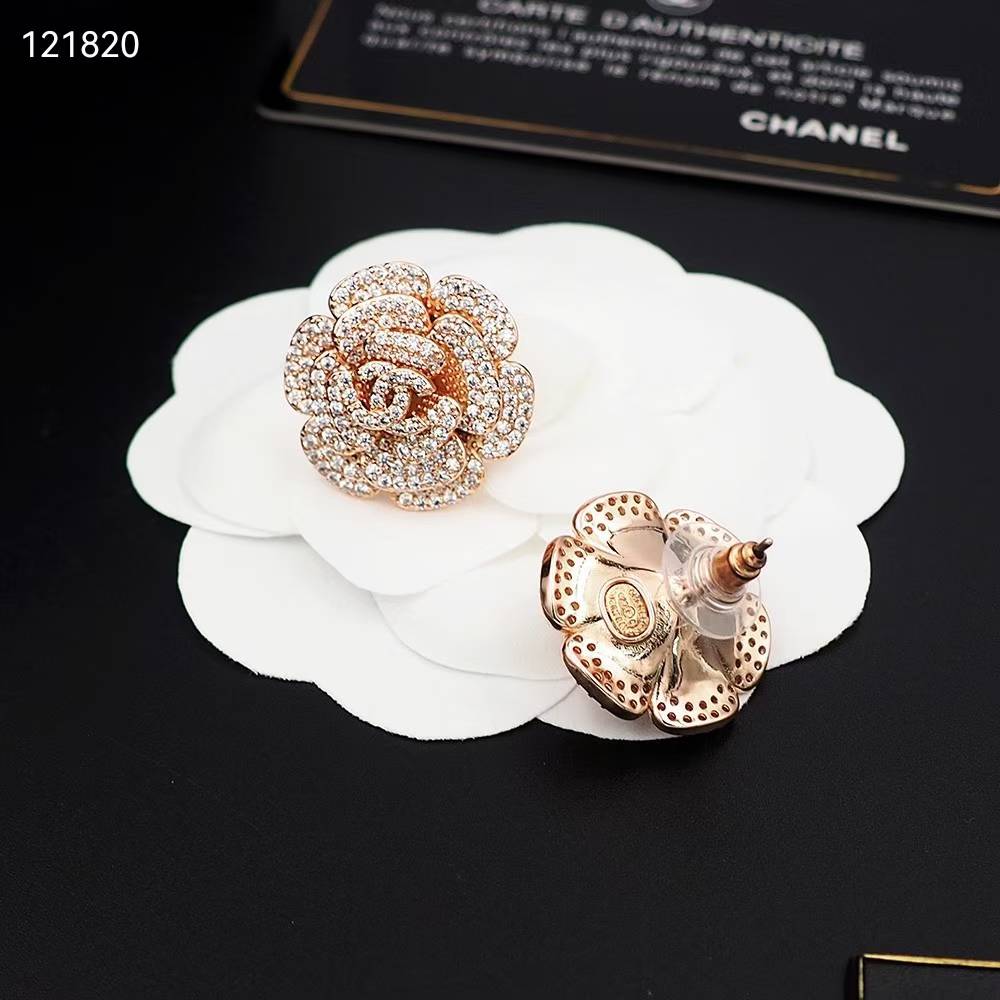Chanel Flower Rose Gold Earring