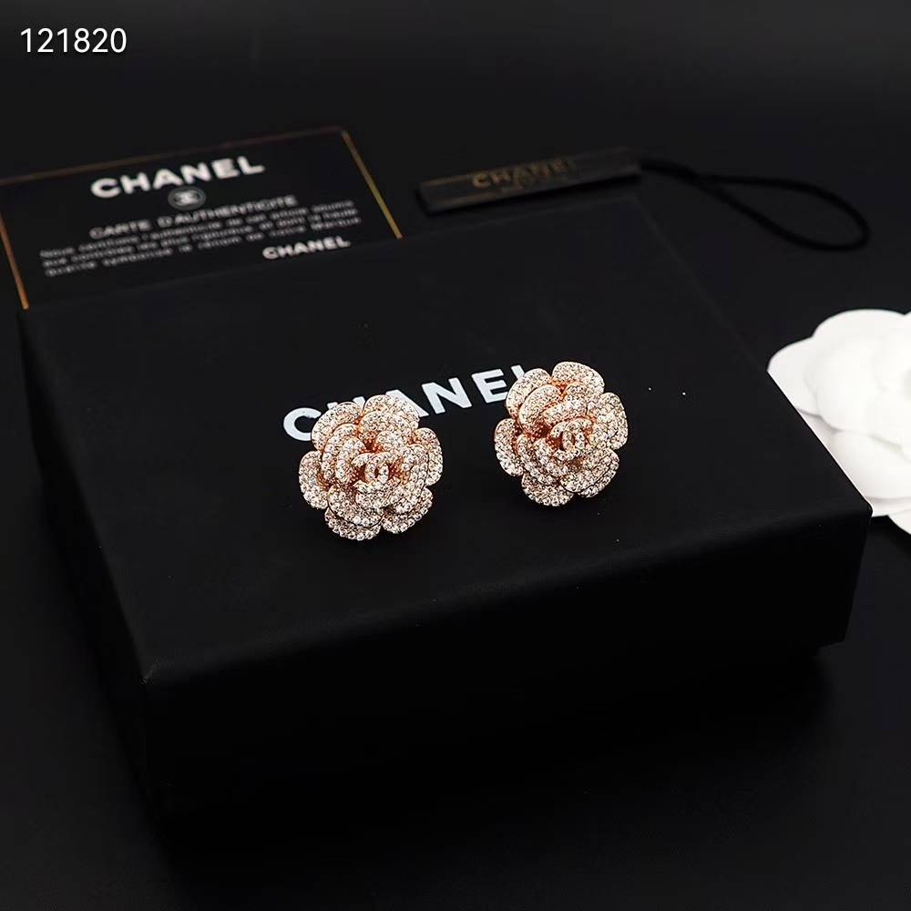 Chanel Flower Rose Gold Earring