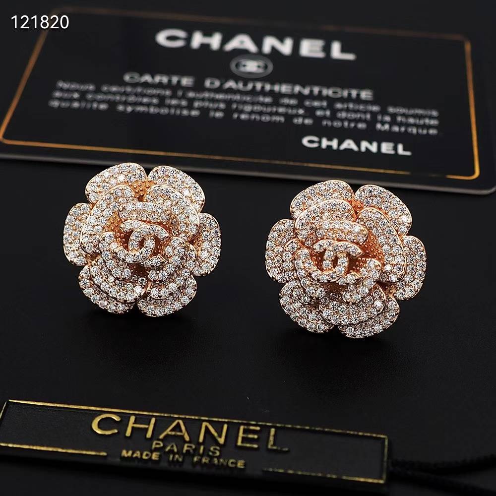 Chanel Flower Rose Gold Earring