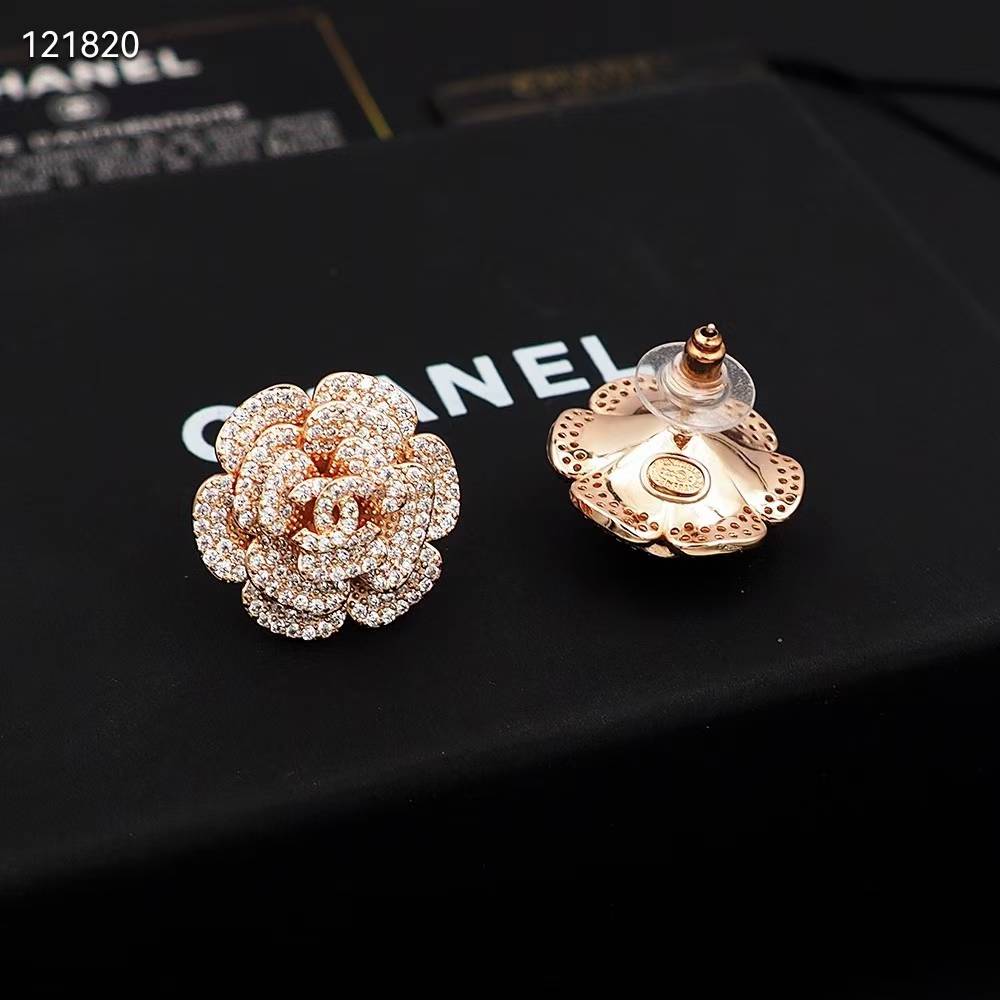 Chanel Flower Rose Gold Earring