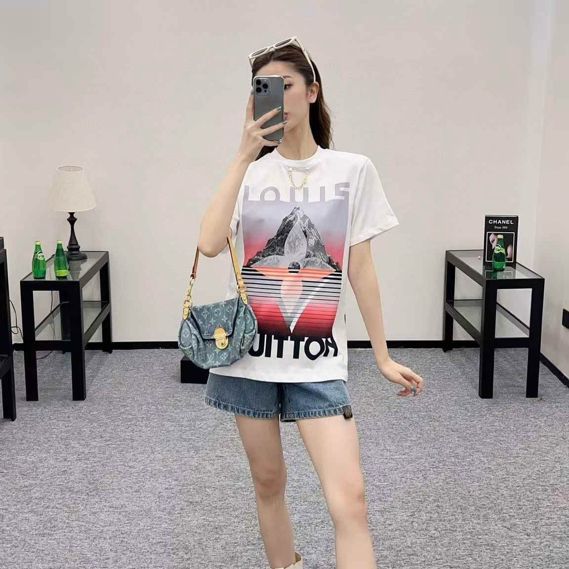 LV Flower Mountain White Oversized T-shirt